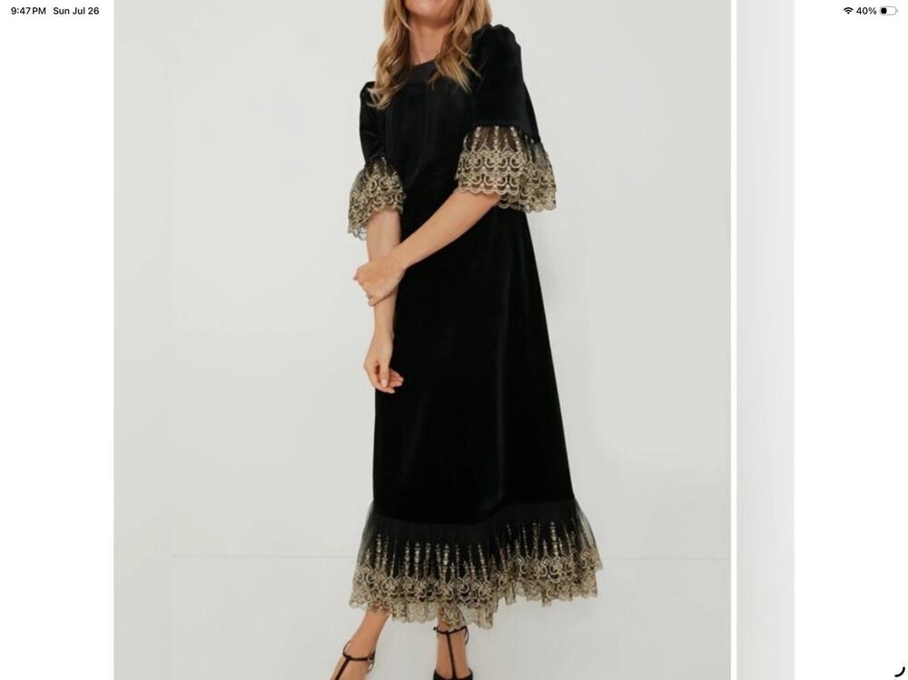 Tuckernuck Pomander Place Black Lilith Dress Formal Size Large NWT
